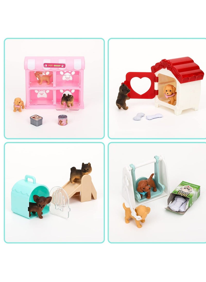 Pet Pretend Educational Play Toys, Pet Pretend Kit for Kids, 32 PCS Dog Figures Playset, Pet Dog Grooming Feeding Toys Play, Gift for Kids Toddlers Boys and Girls - Image 3